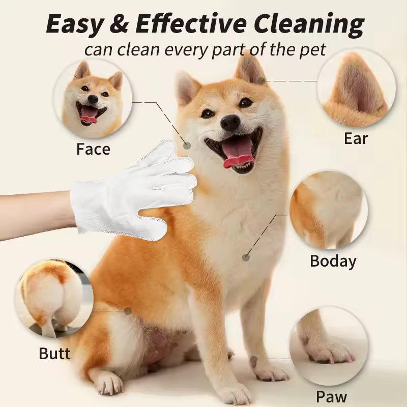 Pet cleaning gloves wet wipes